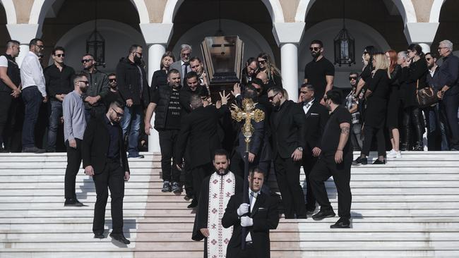 Close friends and family gathered for his wedding on Sunday in Athens. Picture: AP Photo/Yorgos Karahalis