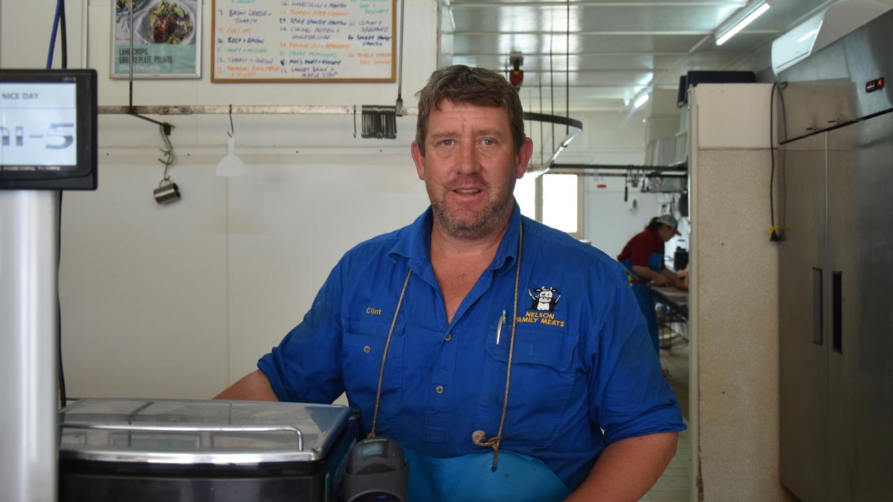 Butcher Clint Nelson weathered the Jandowae storm from his shop on High Street.