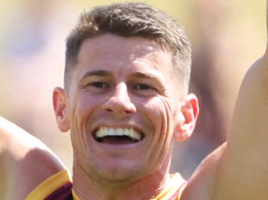 Dayne Zorko enjoys a laugh at the Lions final training session in Brisbane before heading to Melbourne for the Grand Final against the Sydney Swans. Picture Lachie Millard