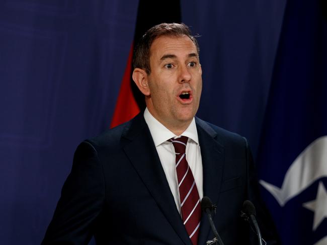 SYDNEY, AUSTRALIA - NewsWire Photos DECEMBER 4, 2024: Federal Treasurer Jim Chalmers during a press conference on Wednesday. Picture: NewsWire / Nikki Short