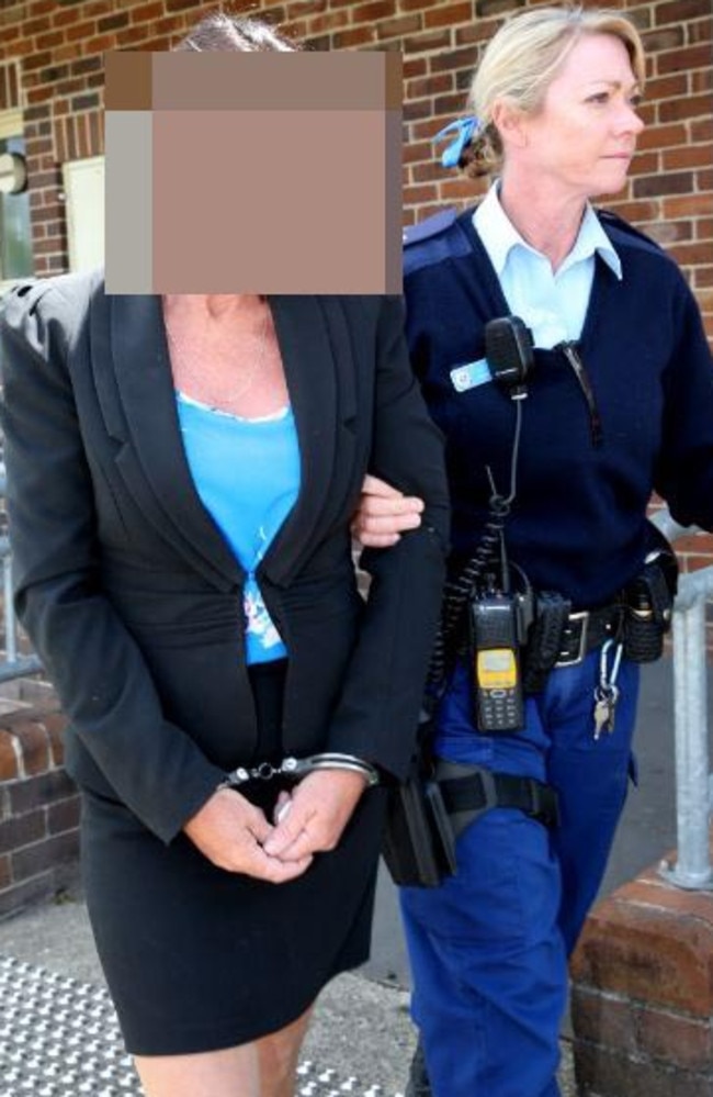 Family matriarch Betty Colt is handcuffed and led away at Moss Vale court after her conviction on attempting to kidnap two sons back from foster care. Picture: News Corp.