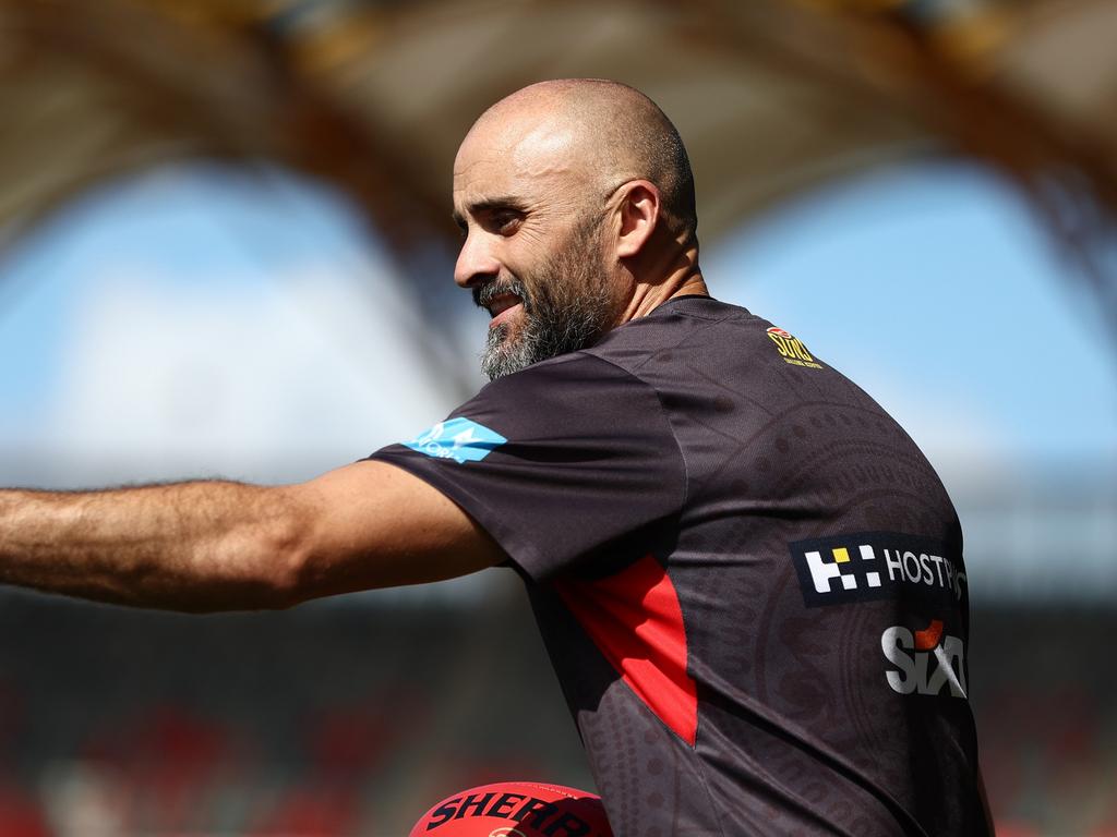 Rhyce Shaw as the Gold Coast Suns Head of Development during an AFL training session. Photo: Chris Hyde/Getty Images.