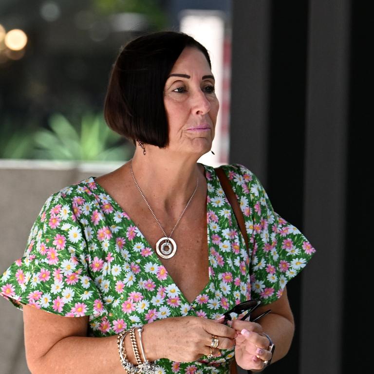 Sue Clarke, mother of Hannah Clarke, arrives at the inquest into the murder of her daughter and her three children. Picture: Dan Peled