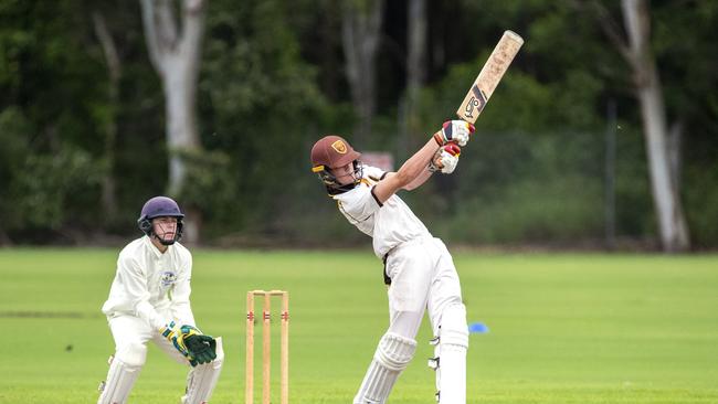 George Kelsall from Padua hits out against Ashgrove. (AAP Image/Richard Walker)