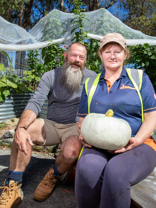 Kingston Neighbourhood House Manager David Morse with gardener Karen Dowling. Picture: Linda Higginson