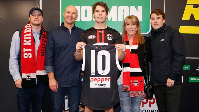 Nathan Freeman with his family before his debut.