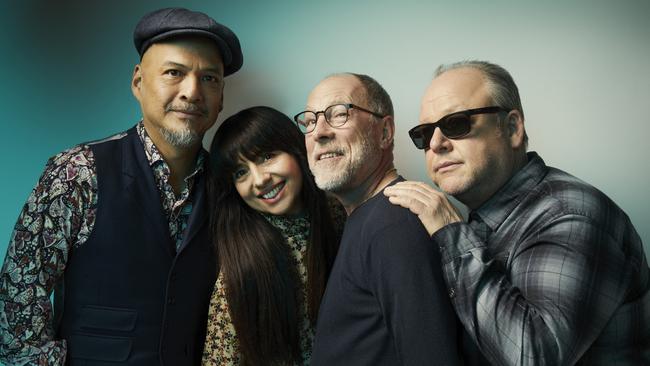 US rock band the Pixies: (from left) Joey Santiago, Paz Lenchantin, David Lovering, Black Francis