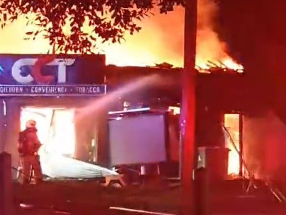 A fire at a Craigieburn tobacco shop. Source: TikTok/happybo14,