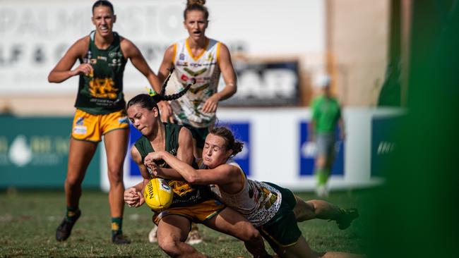 Lavinah Pollo in the 2023-24 NTFL Women's Grand Final between PINT and St Mary's. Picture: Pema Tamang Pakhrin