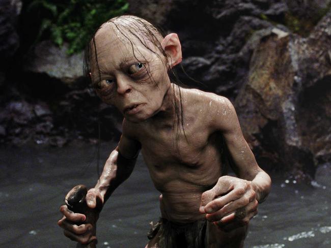 Gollum, played by Andy Serkis, in scene from The Lord of the Rings: The Two Towers'.