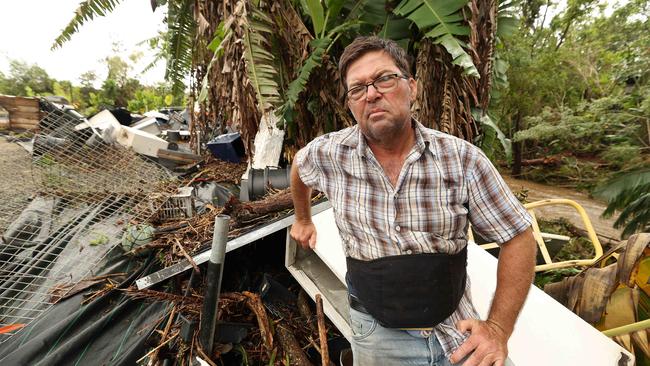 Owner of Spectrum Plants Gold Coast Wesley Trevor tells how his business is destroyed after the double whammy of storms and floods. Picture: Adam Head