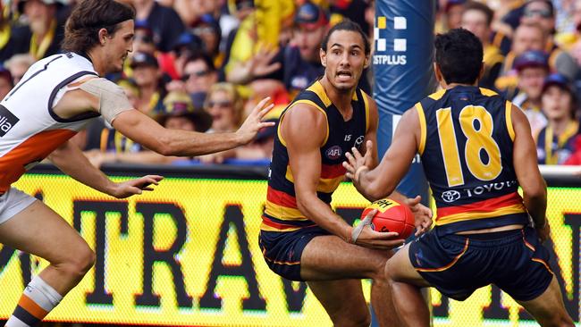 Great signs ... Troy Menzel gathers the ball in the Crows’ forward line. Picture: Tom Huntley