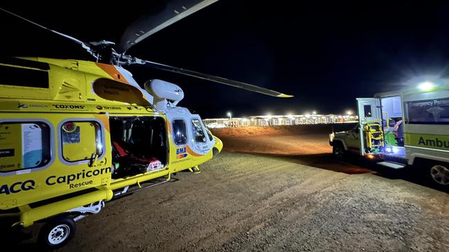 The RACQ CapRescue chopper was called to the Clarke Creek Wind Farm on November 5, 2022, where a man was injured.