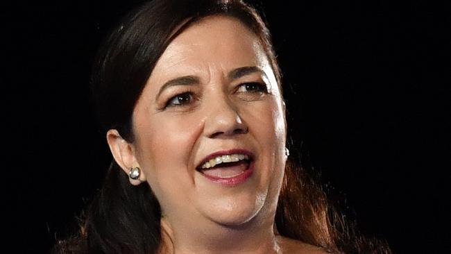 Queensland Premier Annastacia Palaszczuk speaks on stage during the closing ceremony of the XXI Commonwealth Games on the Gold Coast, Australia, Sunday, April 15, 2018. (AAP Image/Darren England) NO ARCHVIING, EDITORIAL USE ONLY