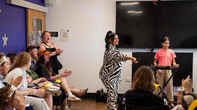 Darwin-born pop star Vassy entertained sick children at the Royal Darwin Hospital for Starlight Day. Picture: Pema Tamang Pakhrin