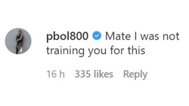 Olympian Peter Bol's tweet to his daredevil cousin.