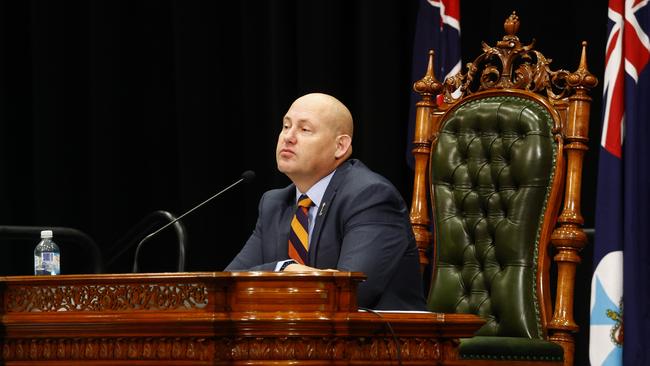 Speaker of the House and Member for Mulgrave Curtis Pitt appeared unwell during the regional sitting of Queensland Parliament, held at the Cairns Convention Centre. He presided over Question Time on Tuesday morning, but was absent for the rest of the week. Picture: Brendan Radke