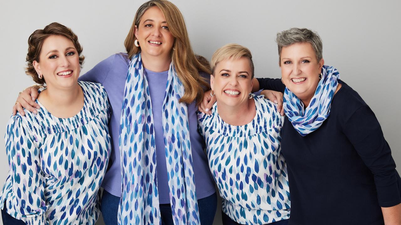 Educating other women under 50 about ovarian cancer symptoms are (from left to right) Hannah Catton, Kerrie-Lee Simmons, Donna Jones and Sue Sheedy.