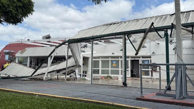 Storm damage at the Officer's Mess on the river at New Farm. Picture: Vishaak Gangasandra