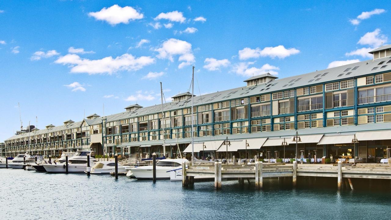 Russell Crowe’s apartment is at the exclusive northern end of the Finger Wharf, described as like a “private club”.