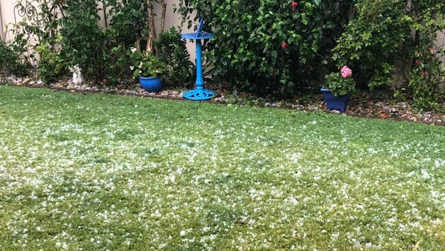 Victoria Point saw hailstones falling just after 2pm. Picture: Jeanne Bonney