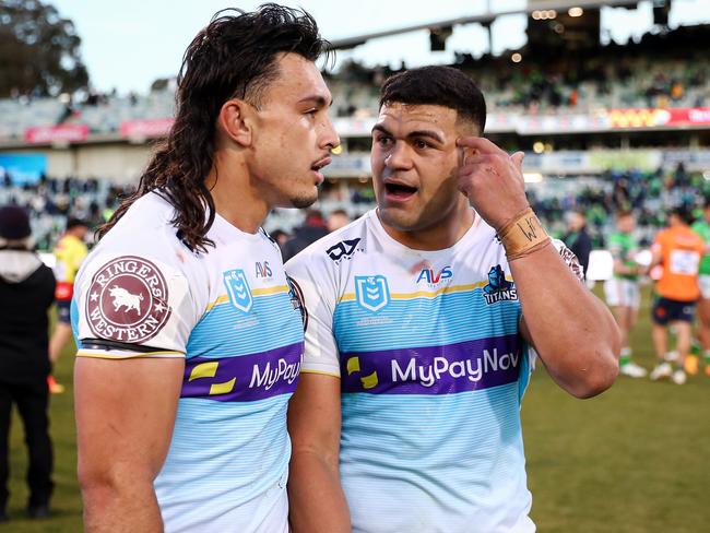 Titans captain Tino Fa’asuamaleaui is close mates with David Fifita. Picture: NRL Images