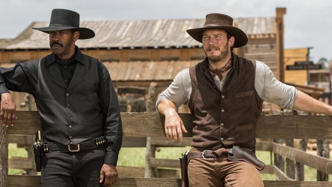 Denzel Washington and Chris Pratt in The Magnificent Seven.