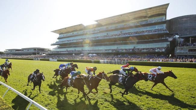 Craig Williams on Giga Kick (R) wins the TAB Everest last year. (Photo by Mark Evans/Getty Images)