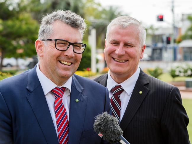 News Sunday Mail, 5.1.2019, Bundaberg, Funeral for Federal member Paul Neville. Member fro Hinkler Keith Pitt & Deputy Prime minister Michael McCormack talk about Paul Nevile. Photo Paul Beutel