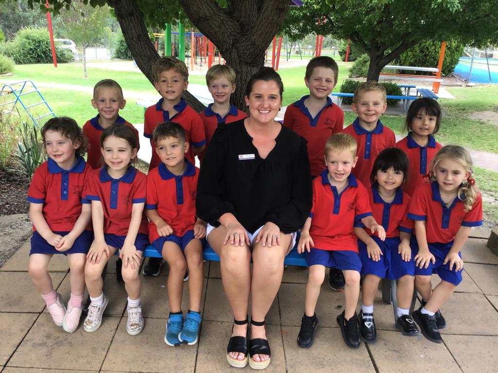 Greenlands State School prep class 2024. Front row- Skye, Willow, Ashton, Mrs Adams, Ryder, Ellie, Lucinda Back row- Grayson, Hugo, Jax, Daniel, Axel, Maiya