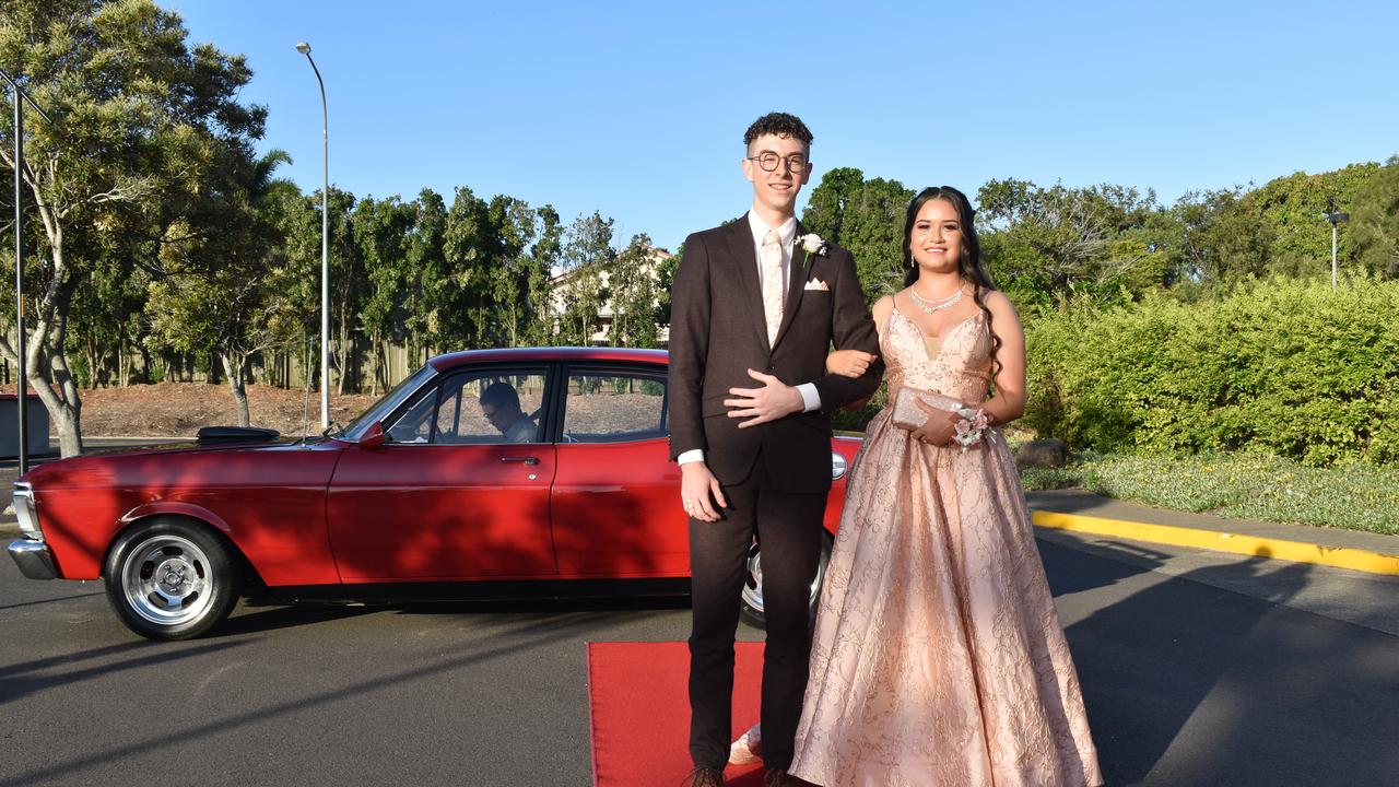 RIVERSIDE FORMAL: Grace Sauer and Jayden Muller arrive at the Riverside Christian College Formal. Photo: Stuart Fast