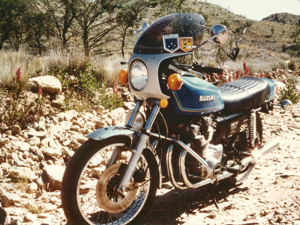 Gordon Twaddle's 1977 Suzuki GS750 motorbike with Victorian registration was dumped in Mount Isa following the murders.