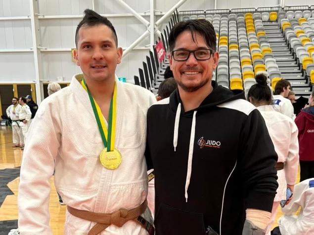 David Hirst (left) and Brad Fong. Picture: Judo NT.