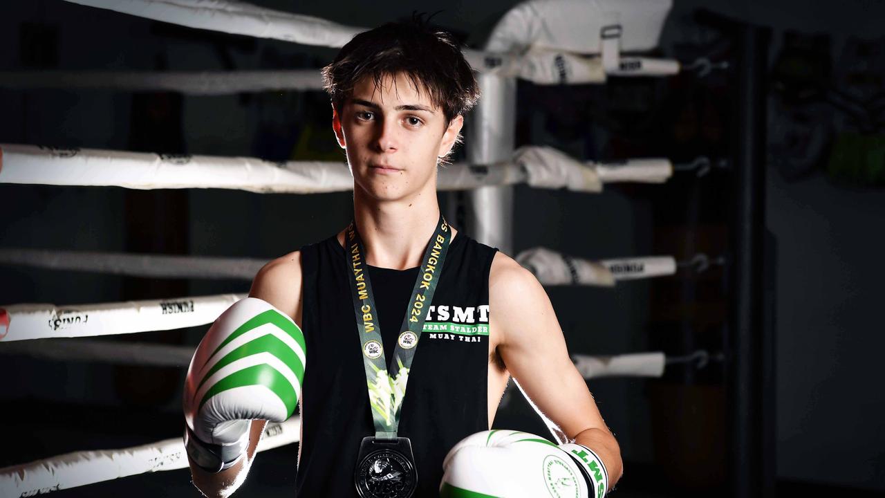 Fighter Jayden Carroll of Stalder Muay Thai. Picture: Patrick Woods.