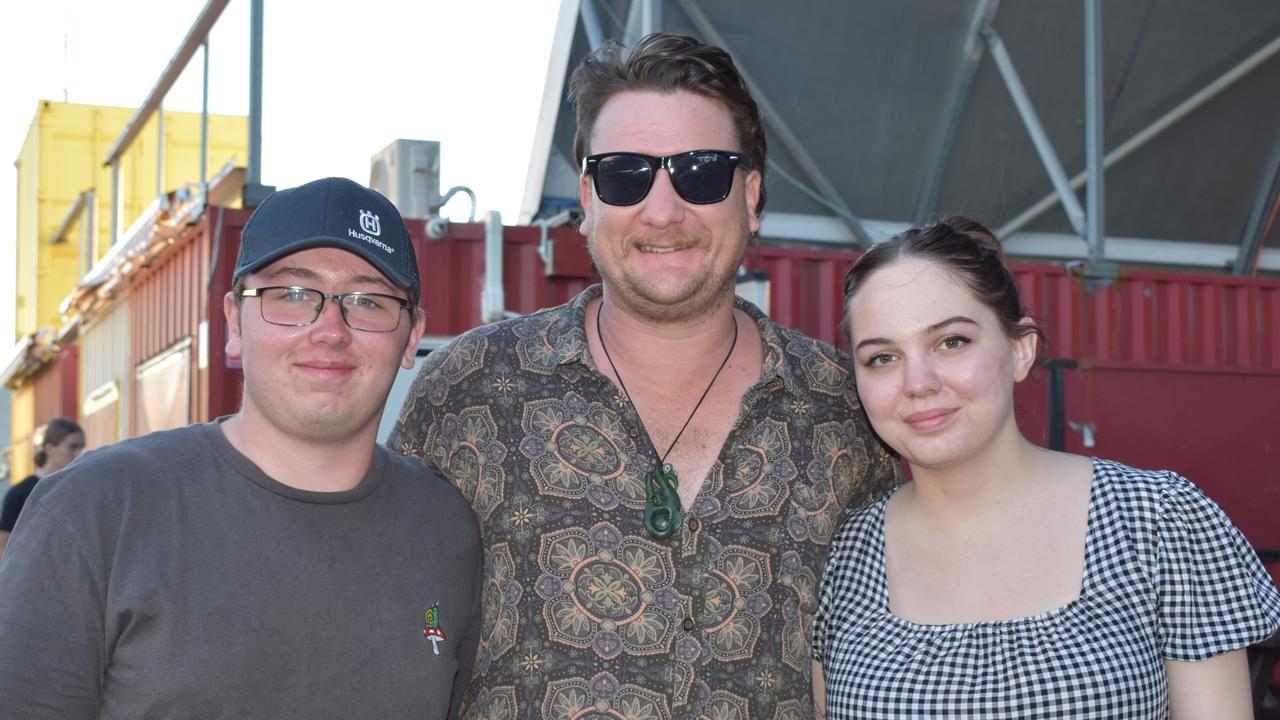 Lilly Gaunt, Josh Patira and Lachlan Gaunt at The Station's opening night.