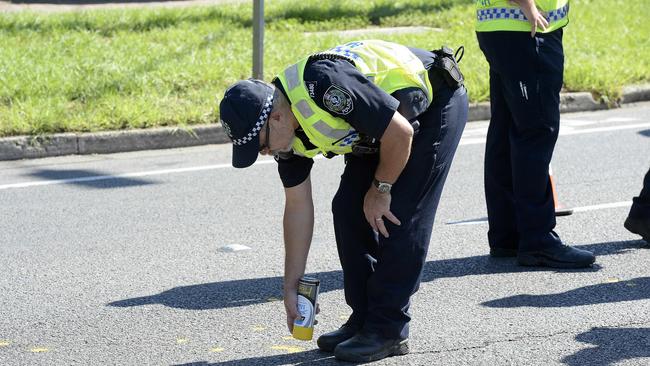 Major crash investigators, investigating a serious crash. Picture: Bianca De Marchi