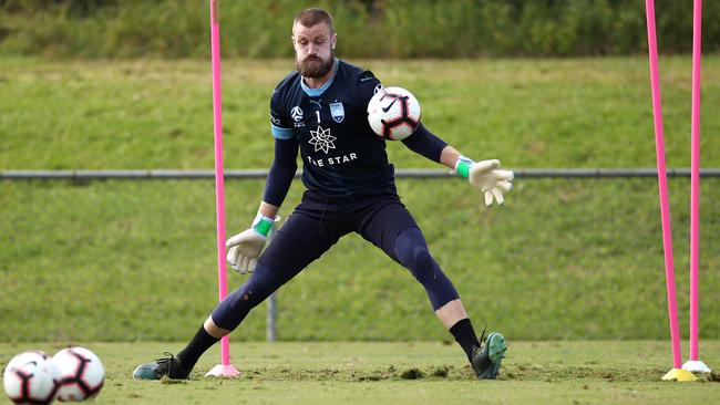 Andrew Redmayne at training ahead of Sunday’s A-League grand final. Picture: Phil Hillyard