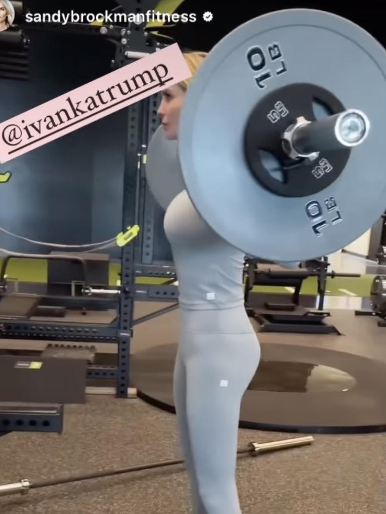 Ms Brockman said Trump is a 'badass' in the gym. Picture: Instagram