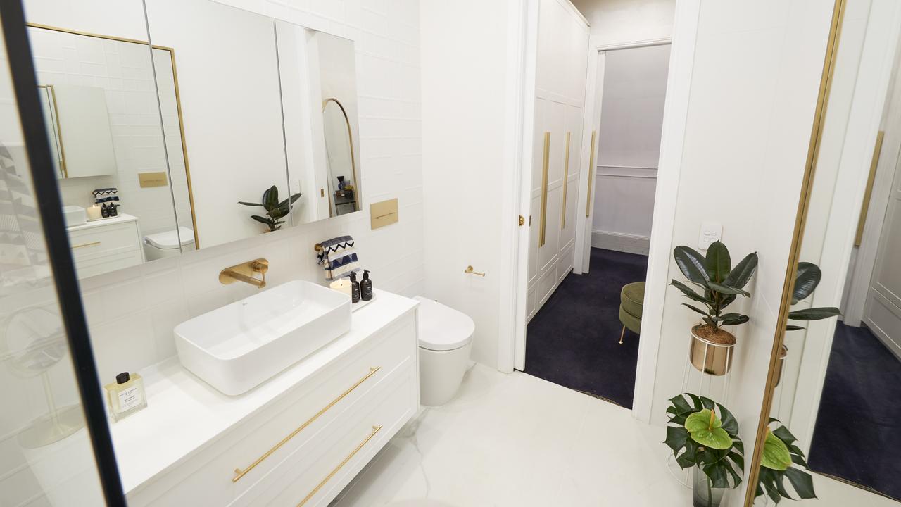 Mitch and Mark’s ensuite had a touch of ‘Hollywood glam’.