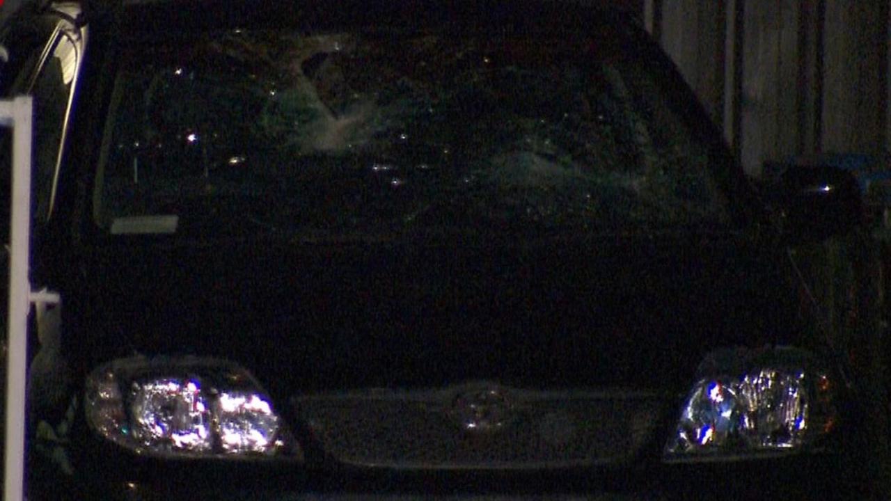 The car’s smashed windscreen. Picture: 7NEWS