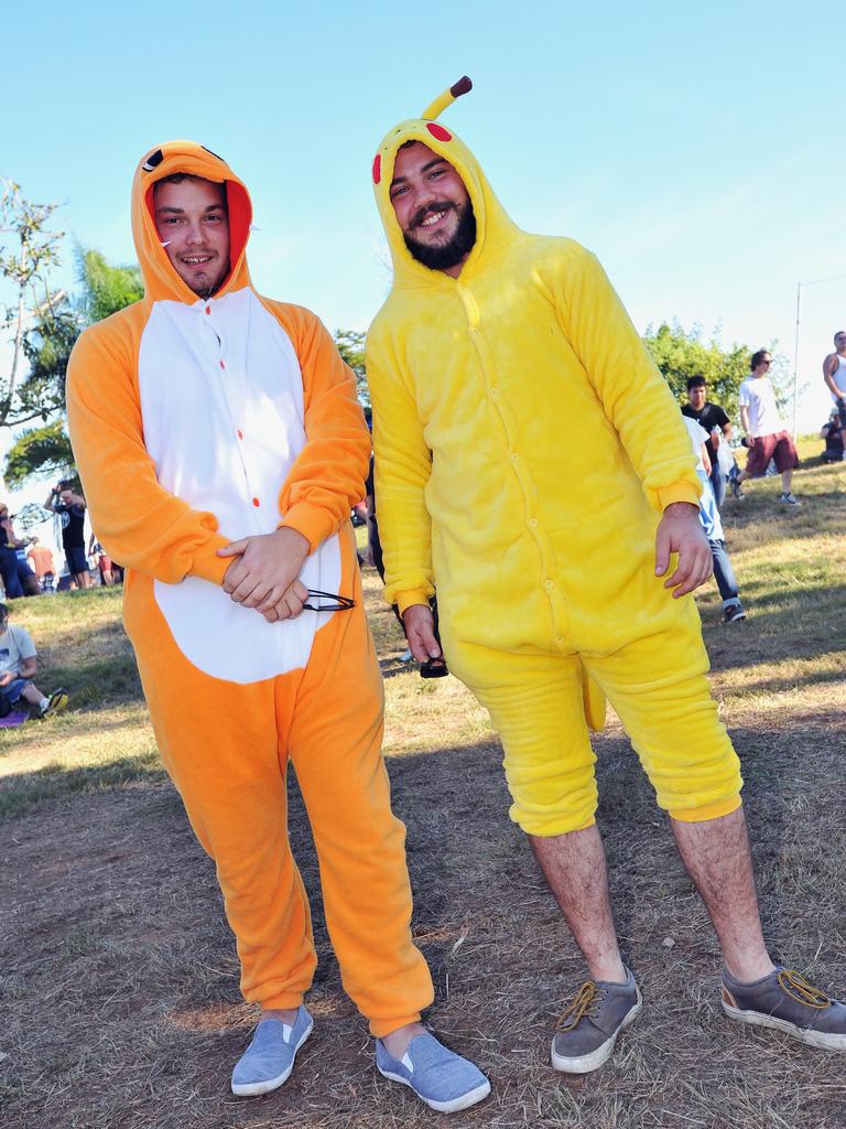 Brenton Waite with Jack Kirkpatrick at the Big Pineapple Music Festival in 2015. Picture: Greg Miller