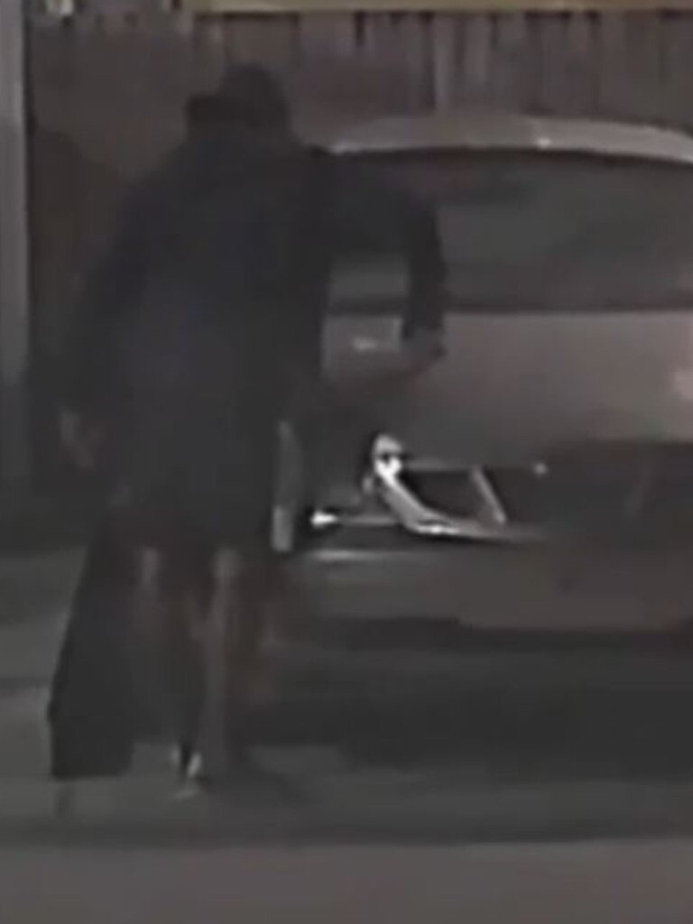 CCTV captures someone vandalising the family car.