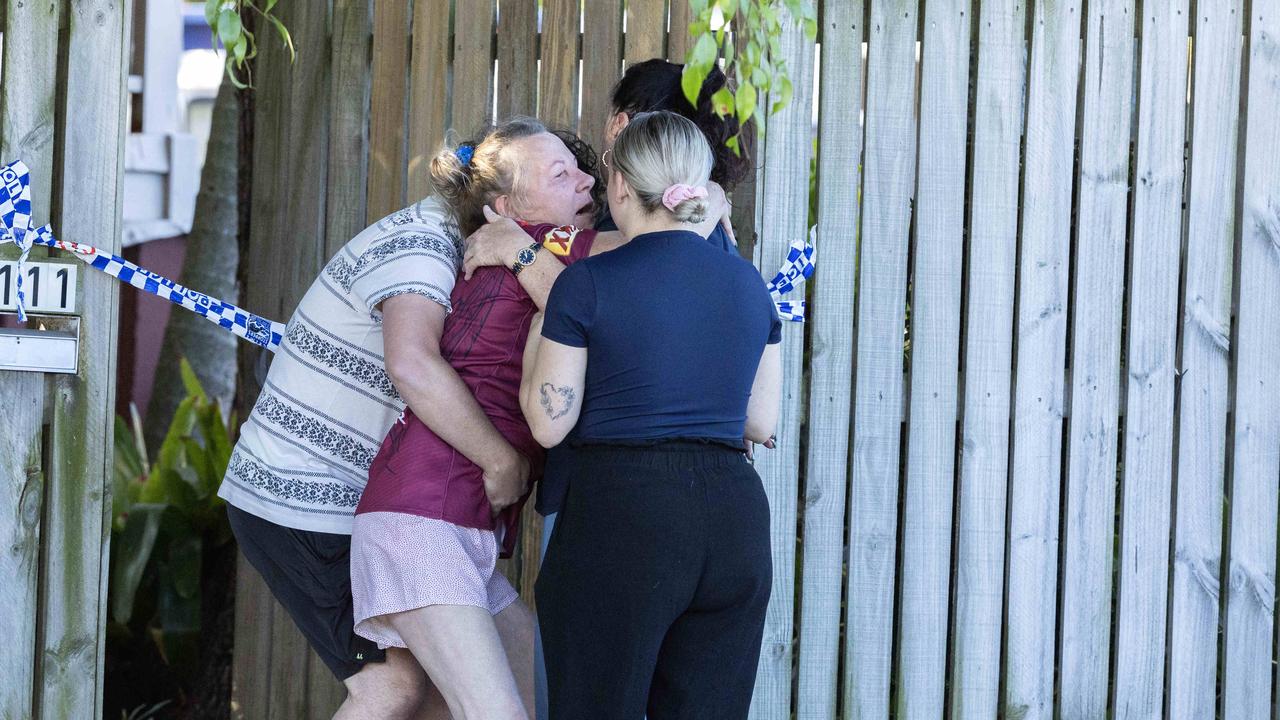 Emotional scenes at a Days Rd property where a man was shot by police. Picture: Richard Walker