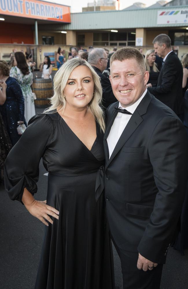 Jessica and Ben Holmes of Semloh Support Services at the Focus HR Business Excellence Awards 2023 hosted by Toowoomba Chamber at Rumours International, Saturday, October 21, 2023. Picture: Kevin Farmer