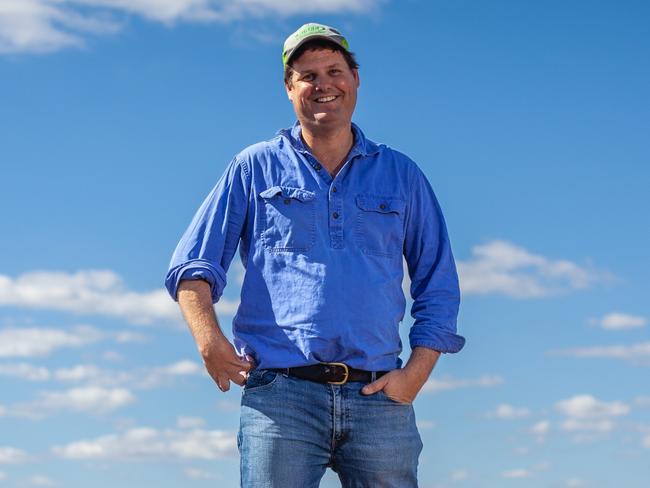 Graingrower Nigel Corish at Woodland, a 3600hectare property 370km west of Brisbane. 19th May 2023. pic David Martinelli (Contact Nigel - 0409904500).