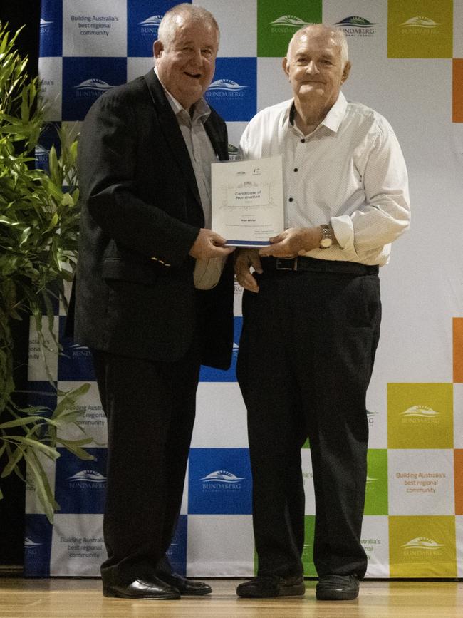 Ron Myler was nominated for the Senior Citizen of the Year Award at the 2024 Bundaberg Australia Day Award.
