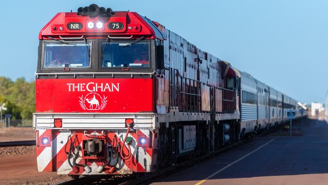 After a five-month hiatus due to the coronavirus pandemic, The Ghan once again arrives in Darwin. Picture: Che Chorley