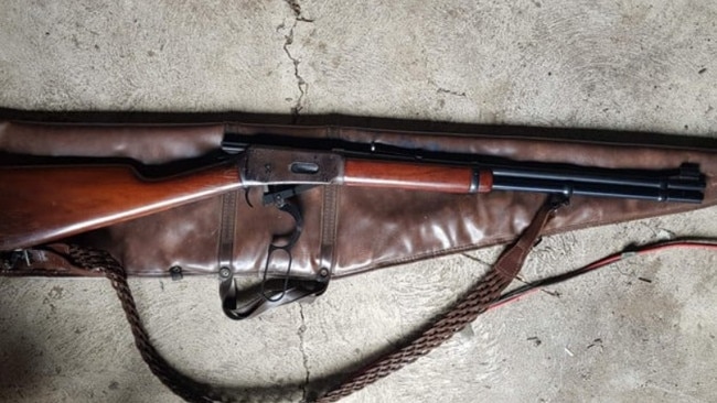 The unregistered rifle found at the Putty property. Credit: NSW Police