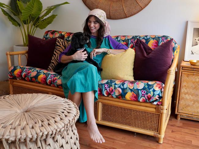 Tilly in a vintage kaftan and scarf from Miami, Florida. Picture: Katrina Lezaic