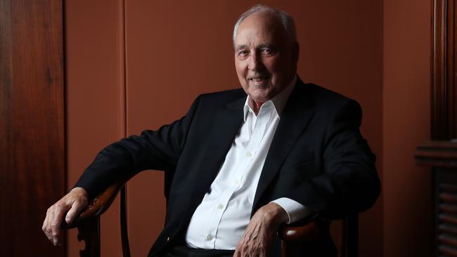 Paul Keating at his Potts Point office to mark the 40th anniversary of the floating of the Australian dollar. Picture: John Feder/The Australian.